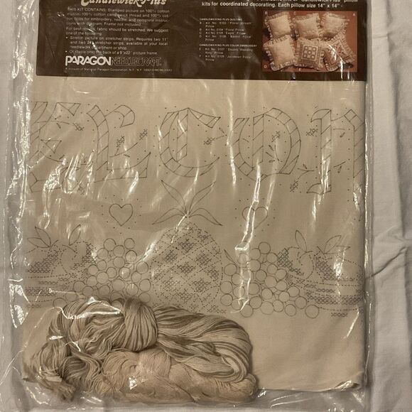 PARAGON Candlewick-Plus Embroidery Kit in Cream and Brown - Picture 3 of 4
